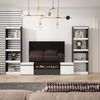 Muebles De Salón Para Tv | Conjunto De Muebles Comedor | 320x186x35cm | Para Tv Hasta 80" | Chimenea Eléctrica | Estilo Moderno | Blanco Y Negro