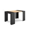 Mesa Consola Extensible, Mesa Comedor Plegable, 140, Para 6 Comensales, Comedor Y Cocina, Estilo Moderno, Negro Y Roble