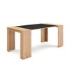 Mesa Consola Extensible, Mesa Comedor Plegable, 180, Para 8 Comensales, Comedor Y Cocina, Estilo Moderno, Roble Y Negro