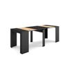 Mesa Consola Extensible, Mesa Comedor Plegable, 220, Para 10 Comensales, Comedor Y Cocina, Estilo Moderno, Negro Y Roble