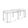 Mesa Consola Extensible, Mesa Comedor Plegable, 260, Para 12 Comensales, Comedor Y Cocina, Estilo Moderno, Blanco