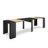 Mesa Consola Extensible, Mesa Comedor Plegable, 300, Para 14 Comensales, Comedor Y Cocina, Estilo Moderno, Negro Y Roble