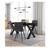 Conjunto Salón, Mesa De Comedor, 140, Negro, Estilo Industrial, Mesa Fija, Pack De 4 Sillas De Comedor, Silla Tapizada