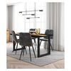 Conjunto Salón, Mesa De Comedor, 140, Roble Y Negro, Estilo Industrial, Mesa Fija, Pack De 4 Sillas De Comedor, Silla Tapizada