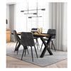 Conjunto Salón, Mesa De Comedor, 140, Roble Y Negro, Estilo Industrial, Mesa Fija, Pack De 4 Sillas De Comedor, Silla Tapizada