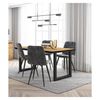 Conjunto Salón, Mesa De Comedor, 140, Roble Y Borde Negro, Industrial, Mesa Fija, Pack De 4 Sillas De Comedor, Silla Tapizada