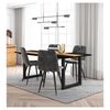 Conjunto Salón, Mesa De Comedor, 170, Roble Y Negro, Estilo Industrial, Mesa Fija, Pack De 4 Sillas De Comedor, Silla Tapizada