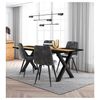 Conjunto Salón, Mesa De Comedor, 170, Roble Y Negro, Estilo Industrial, Mesa Fija, Pack De 4 Sillas De Comedor, Silla Tapizada