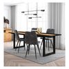 Conjunto Salón, Mesa De Comedor, 200, Roble Y Negro, Estilo Industrial, Mesa Fija, Pack De 4 Sillas De Comedor, Silla Tapizada