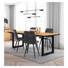 Conjunto Salón, Mesa De Comedor, 200, Roble Y Borde Negro,  Industrial, Mesa Fija, Pack De 4 Sillas De Comedor, Silla Tapizada