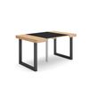 Mesa Consola Extensible | Mesa Comedor Plegable | 140 | Para 6 Comensales | Patas Madera Maciza | Estilo Moderno | Roble Y Negro