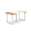 Mesa Consola Extensible | Mesa Comedor Plegable | 140 | Para 6 Comensales | Patas Madera Maciza | Estilo Moderno | Roble Y Blanco