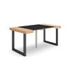 Mesa Consola Extensible | Mesa Comedor Plegable | 160 | Para 8 Comensales | Patas Madera Maciza | Estilo Moderno | Roble Y Negro