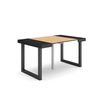 Mesa Consola Extensible | Mesa Comedor Plegable | 140 | Para 6 Comensales | Patas Madera Maciza | Estilo Moderno | Negro Y Roble