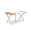 Mesa Consola Extensible | Mesa Comedor Plegable | 140 | Para 6 Comensales | Patas Madera Maciza | Estilo Moderno | Roble Y Blanco