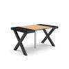 Mesa Consola Extensible | Mesa Comedor Plegable | 140 | Para 6 Comensales | Patas Madera Maciza | Estilo Moderno | Roble Y Negro