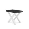 Mesa Consola Extensible | Mesa Comedor Plegable | 160 | Para 8 Comensales | Patas Madera Maciza | Estilo Moderno | Blanco Y Negro