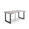 Mesa Consola Extensible | Mesa Comedor Plegable | 160 | Para 8 Comensales | Patas Madera Maciza | Estilo Moderno | Cemento