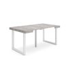 Mesa Consola Extensible | Mesa Comedor Plegable | 160 | Para 8 Comensales | Patas Madera Maciza | Estilo Moderno | Cemento