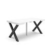 Mesa Consola Extensible | Mesa Comedor Plegable | 160 | Para 8 Comensales | Patas Madera Maciza | Estilo Moderno | Blanco