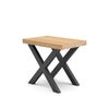 Mesa Consola Extensible, Mesa Comedor Plegable, 220, Para 10 Comensales, Patas Madera Maciza, Estilo Moderno, Roble Y Negro