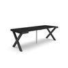 Mesa Consola Extensible, Mesa Comedor Plegable, 220, Para 10 Comensales, Patas Madera Maciza, Estilo Moderno, Negro