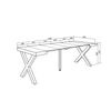 Mesa Consola Extensible, Mesa Comedor Plegable, 220, Para 10 Comensales, Patas Madera Maciza, Estilo Moderno, Blanco Y Cemento