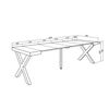 Mesa Consola Extensible, Mesa Comedor Plegable, 260, Para 12 Comensales, Patas Madera Maciza, Estilo Moderno, Roble Y Blanco