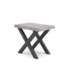 Mesa Consola Extensible, Mesa Comedor Plegable, 260, Para 12 Comensales, Patas Madera Maciza, Estilo Moderno, Cemento