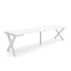 Mesa Consola Extensible, Mesa Comedor Plegable, 300, Para 14 Comensales, Patas Madera Maciza, Estilo Moderno, Blanco