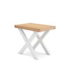 Mesa Consola Extensible, Mesa Comedor Plegable, 160, Para 8 Comensales, Patas Madera Maciza, Estilo Moderno, Roble Y Blanco