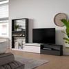 Muebles De Salón Para Tv | Conjunto De Muebles Comedor | 310x186x35cm | Para Tv Hasta 80" | Chimenea Eléctrica | Estilo Moderno | Blanco Y Negro