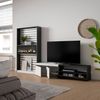 Muebles De Salón Para Tv | Conjunto De Muebles Comedor | 310x186x35cm | Para Tv Hasta 80" | Chimenea Eléctrica | Estilo Moderno | Blanco Y Negro