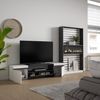 Muebles De Salón Para Tv | Conjunto De Muebles Comedor | 310x186x35cm | Para Tv Hasta 80" | Chimenea Eléctrica | Estilo Moderno | Blanco Y Negro