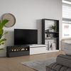 Muebles De Salón Para Tv | Conjunto De Muebles Comedor | 310x186x35cm | Para Tv Hasta 80" | Chimenea Eléctrica | Estilo Moderno | Blanco Y Negro