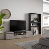 Muebles De Salón Para Tv | Conjunto De Muebles Comedor | 310x186x35cm | Para Tv Hasta 80" | Chimenea Eléctrica | Estilo Moderno | Cemento