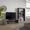 Muebles De Salón Para Tv | Conjunto De Muebles Comedor | 310x186x35cm | Para Tv Hasta 80" | Chimenea Eléctrica | Estilo Moderno | Cemento