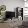 Muebles De Salón Para Tv | Conjunto De Muebles Comedor | 310x186x35cm | Para Tv Hasta 80" | Chimenea Eléctrica | Estilo Moderno | Cemento