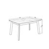 Mesa Comedor, Mesa Fija Cocina Y Salón, 140, Para 6 Comensales, Patas De Madera, Estilo Moderno, Blanco