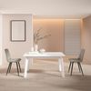 Mesa Comedor, Mesa Fija Cocina Y Salón, 140, Para 6 Comensales, Patas De Madera, Estilo Moderno, Blanco