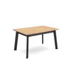 Mesa Comedor, Mesa Fija Cocina Y Salón, 140, Para 6 Comensales, Patas De Madera, Estilo Moderno, Roble Y Negro