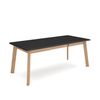 Mesa Comedor, Mesa Fija Cocina Y Salón, 200, Para 10 Comensales, Patas De Madera, Estilo Moderno, Negro Y Roble