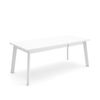 Mesa Comedor, Mesa Fija Cocina Y Salón, 200, Para 10 Comensales, Patas De Madera, Estilo Moderno, Blanco