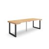 Mesa Consola Extensible, Mesa Comedor Plegable, 220, Para 10 Comensales, Patas Madera Maciza, Estilo Moderno, Roble