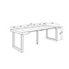 Mesa Consola Extensible, Mesa Comedor Plegable, 220, Para 10 Comensales, Patas Madera Maciza, Estilo Moderno, Blanco