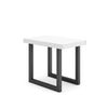 Mesa Consola Extensible, Mesa Comedor Plegable, 220, Para 10 Comensales, Patas Madera Maciza, Estilo Moderno, Blanco