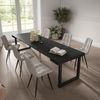 Mesa Consola Extensible, Mesa Comedor Plegable, 300, Para 14 Comensales, Patas Madera Maciza, Estilo Moderno, Negro