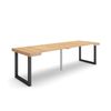 Mesa Consola Extensible, Mesa Comedor Plegable, 260, Para 12 Comensales, Patas Madera Maciza, Estilo Moderno, Roble