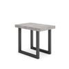 Mesa Consola Extensible, Mesa Comedor Plegable, 260, Para 12 Comensales, Patas Madera Maciza, Estilo Moderno, Cemento