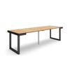 Mesa Consola Extensible, Mesa Comedor Plegable, 260, Para 12 Comensales, Patas Madera Maciza, Estilo Moderno, Roble